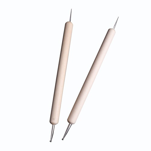 Cloth drawing iron pen cross stitch props water-soluble handmade DIY embroidery supplies wooden handle two-end rubbing pen tool