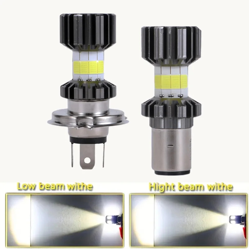 Motorcycle Eight-Sided Led Single-Claw H4 Three-Sided Cob Light Headlight Modification Front Headlight