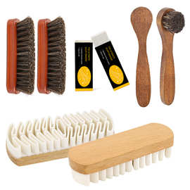 中号马毛刷 护理刷 鞋刷子 长柄鬃毛上油除尘护理清洁除尘刷套装