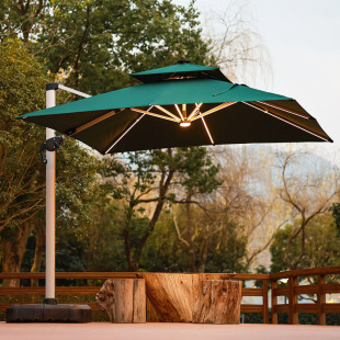 Outdoor sunshade garden sun umbrella Terrace outdoor stall umbrella solar light bar Roman umbrella large umbrella