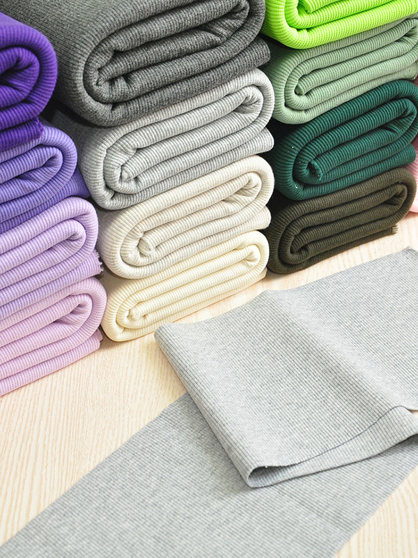 Pure Cotton Elastic Ribbed Cuff Fabric for Sweatshirts, School Uniforms, Collars, Cuffs, Hems, Trouser Legs, Maternity Belly Support Pants, and Waistband Materials