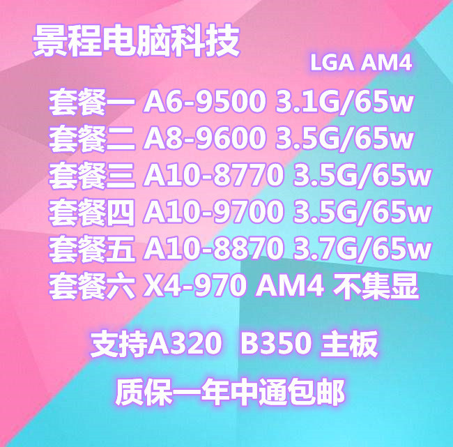 A9500A89600A1087709700A1288709800AM4双核四核CPU