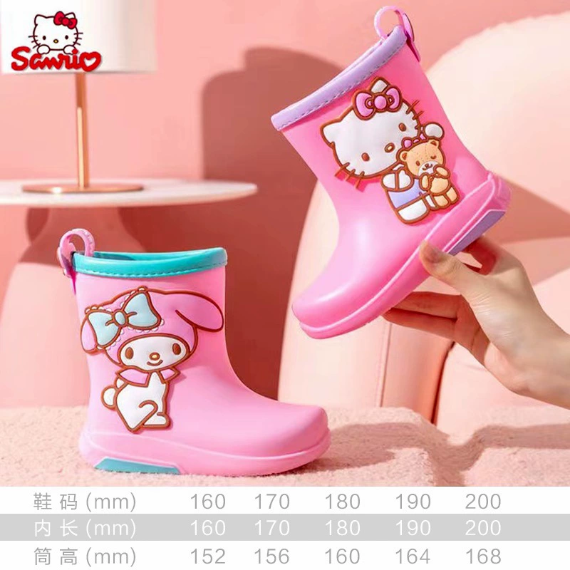 Sanrio Hello Kitty, детский дождевик, нескользящая обувь, сапоги, ботинки