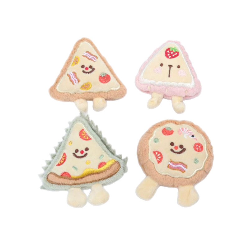 卡通毛绒仿真食物榴莲披萨草莓pizz造型胸针书包装饰玩偶挂件饰品|undefined
