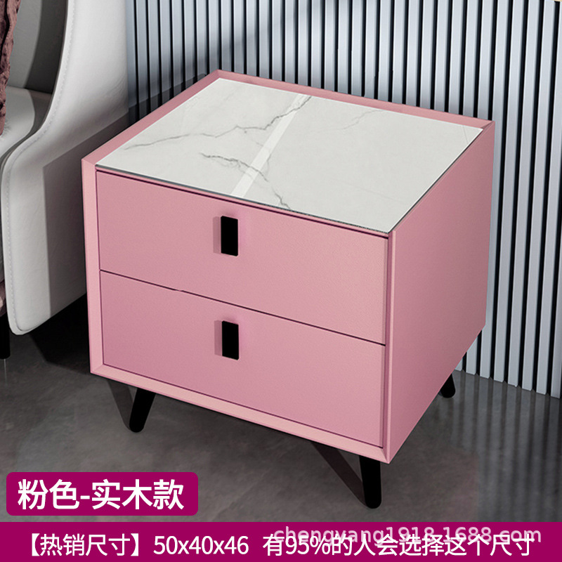 Mesita de noche madera maciza Placa de roca simple moderno Internet celebridad dormitorio mesita de noche protección del medio ambiente todo partido gabinete de almacenamiento mesita de noche