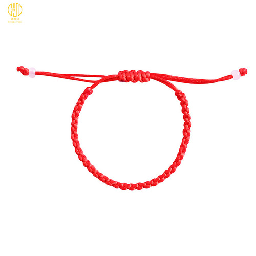 Handmade Red Rope Braided Feng Wei Knot Birthday Bracelet, Minimalist Couple's Bracelet, Ethnic Style, Wholesale