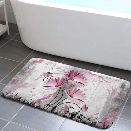 Alfombra de baño retro estadounidense transfronteriza absorción de agua de alta calidad alfombra de franela alfombra de suelo de ducha antisucia