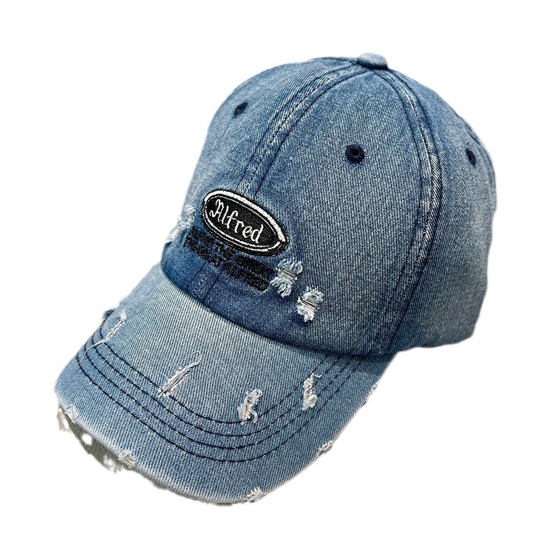Vintage baseball cap voor dames van gewassen denim voor de zomer_voghion.com
