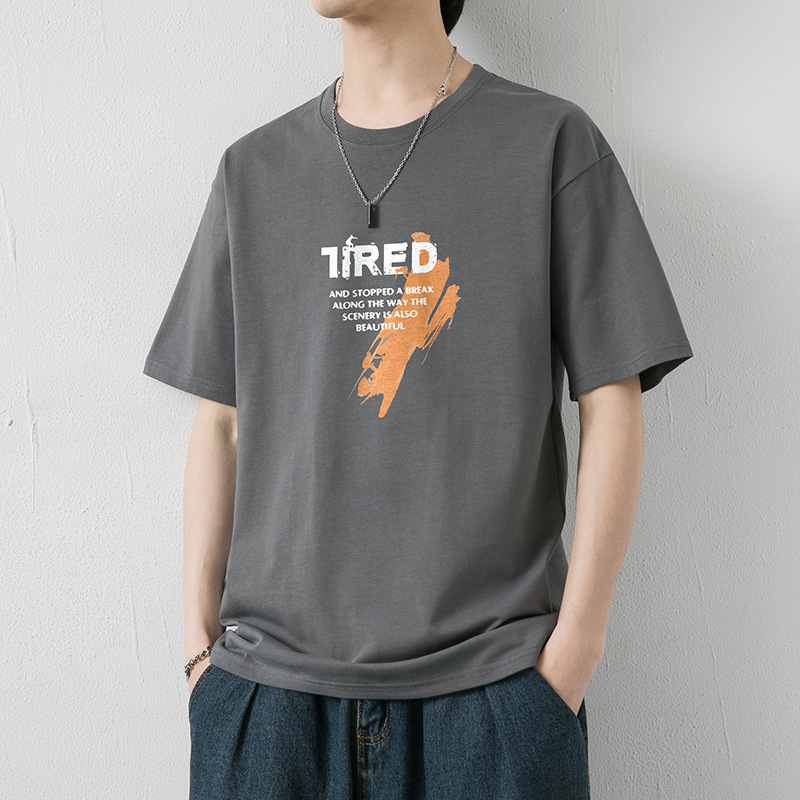 Summer men's cotton short sleeve T-shirt men's bottoming shirt boys wholesale T-shirt loose fashion brand T-shirt clothes custom