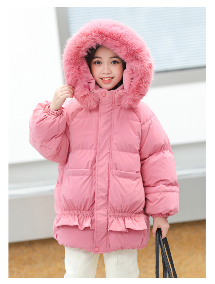 Winter children's New girls' down jacket Mid length thick collar Korean version jacket【_voghion.com