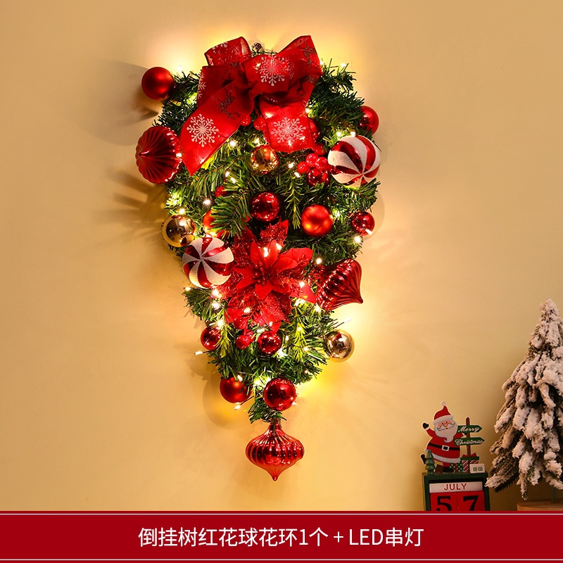 Decoraciones navideñas transfronterizas creativas guirnaldas navideñas puertas colgantes de caña ventanas atmósfera diseño de colgantes navideños