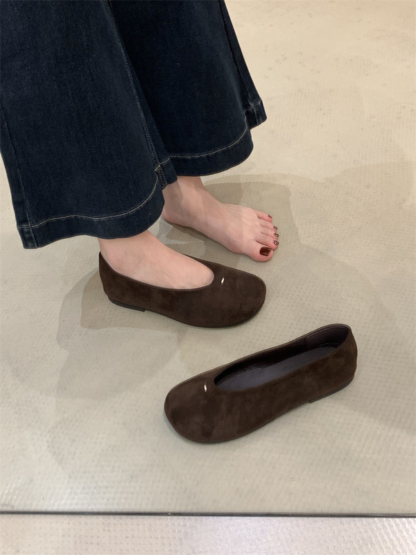 女士平底单鞋女浅口2025新款百搭鞋子软底奶奶鞋四季法式瓢鞋|undefined