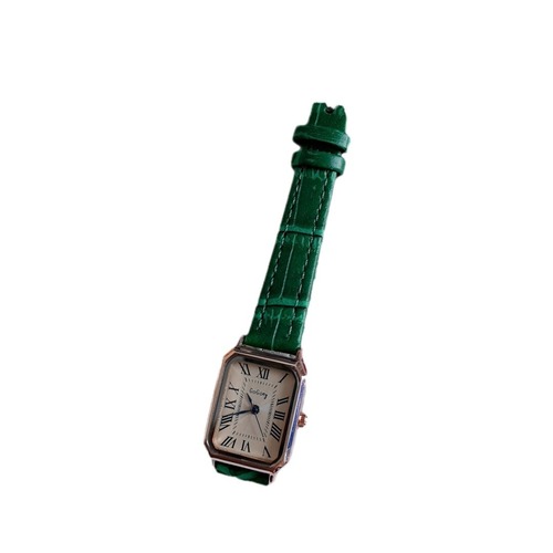 New women's watch, elegant retro Roman blue needle scale design simple and fashionable square wristwatch quartz watch