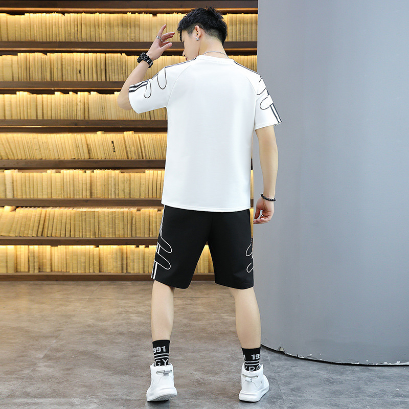 Camiseta deportiva de moda masculina de escuela secundaria camiseta de mangas cortas para niños de escuela secundaria junior ropa adolescente de verano dos piezas