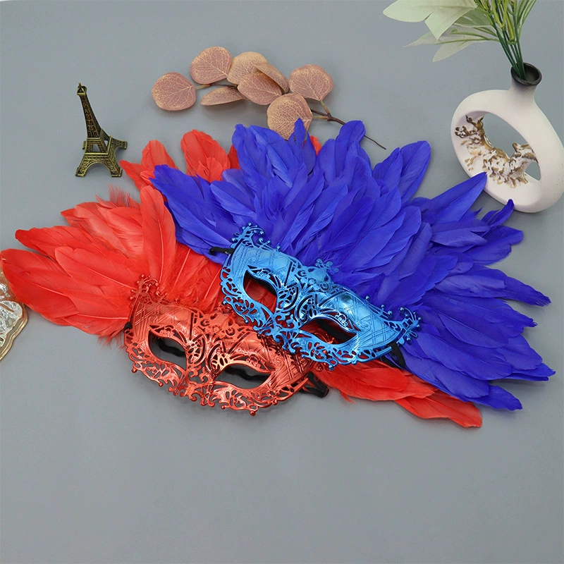 Эксклюзивная маска-футляр для Feather Electroplated Half-Face Beauty Halloween Fox Venetian masquerade mask
