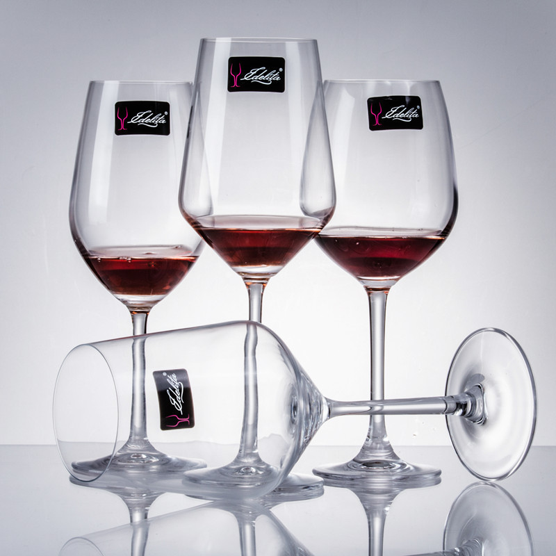Tazas de cristal de alto pie, tazas de vino tinto, tazas de vino domésticas, tazas de brandy, tazas de champán