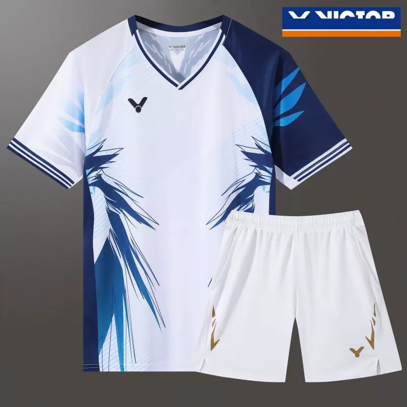 2025爆款胜利羽毛球服套装男女速干透气运动服套装大赛服短袖T恤