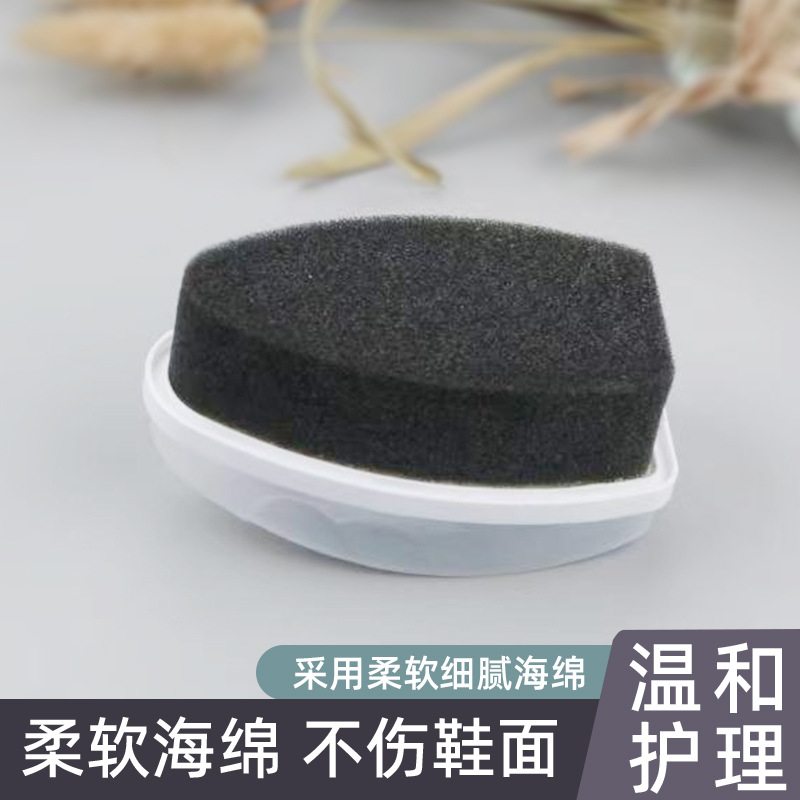 Precio de fábrica portátil incoloro zapato pulimento cera mantenimiento pulido zapato polaco esponja brillo cepillo de zapatos esponja zapato polaco
