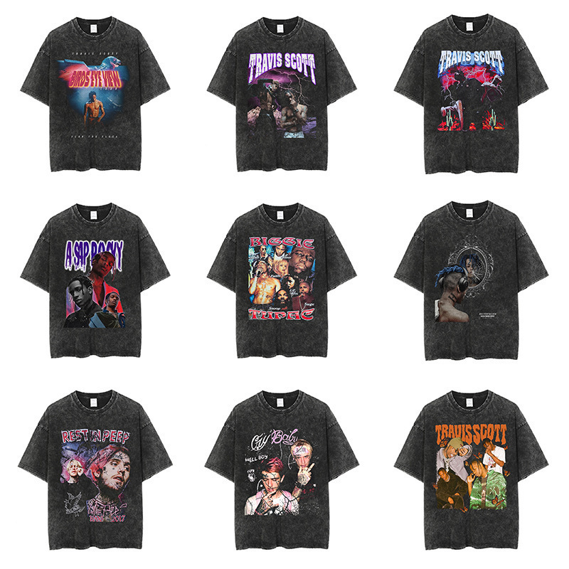 TRAVIS SCOTT RAP ASAP High Street XXXTentacion Washed VINTAGE Short Sleeve Tee