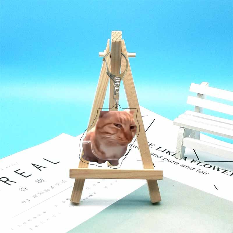 猫ミーム周辺機器面白い抽象的なかわいい面白い表現バッグ装飾アクリルキーホルダーペンダント|undefined