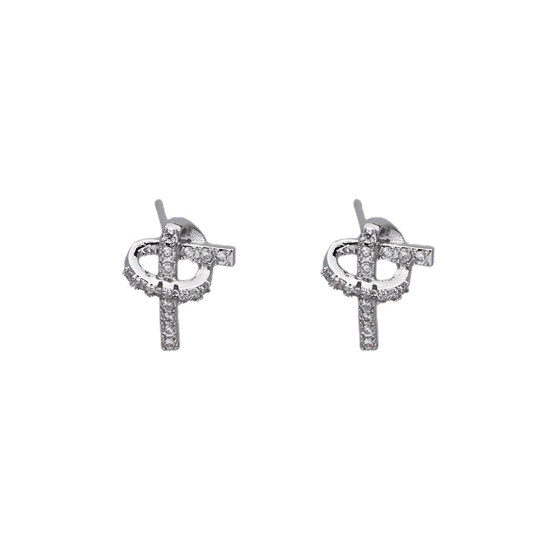 Retro universal design sophisticated small earrings with zircon