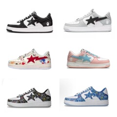 卸売純正オリジナルBAPESTAフルシリーズ猿頭ジョイントマーベルパテントレザー厚底ローカットスニーカー男性と女性用