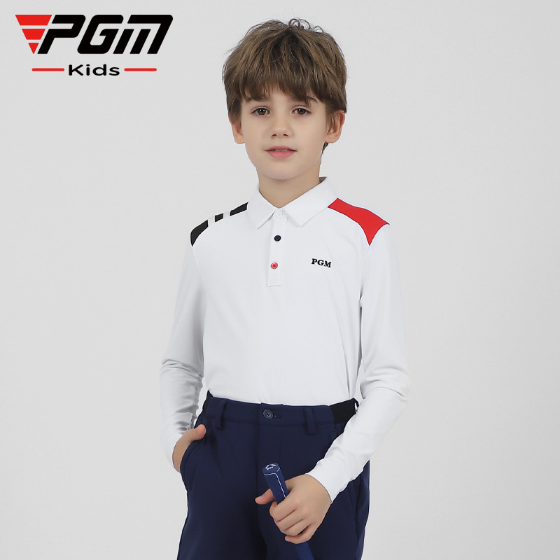 PGM new children's golf clothing boys long sleeve T-shirt comfortable skin-friendly sports fabric fashion all-match