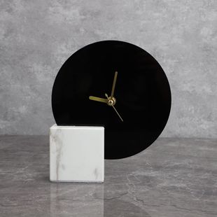 Nordic Creative Marble Clock Home Soft Decorations Model Room TV Cabinet Living Room Desktop Crafts Ornaments