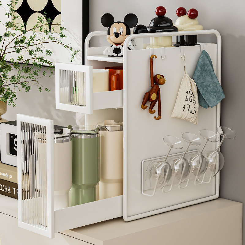Countertop Coffee Corner Drawer-Type Mug Storage Rack Bar Tea Bag Water Cup Holder 물컵받침대공장도매