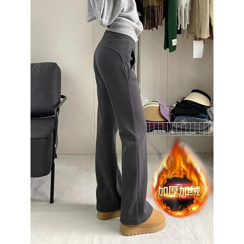 plus size chubby girl Pear-Shaped Figure Casual Pants Women's Autumn and Winter Sports Pants Hip Covering Stretch Straight Flare Pants