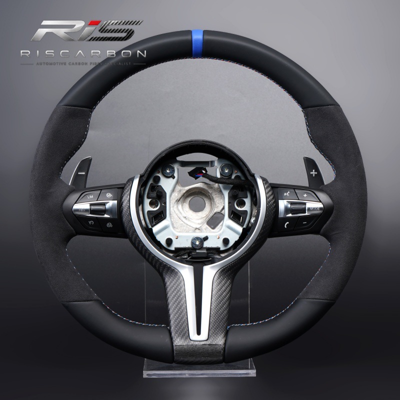 Suitable for Bmw Mp Suede Leather Blue Label Carbon Fiber Steering Wheel F30 F10 F25 E70E71E90F20E82