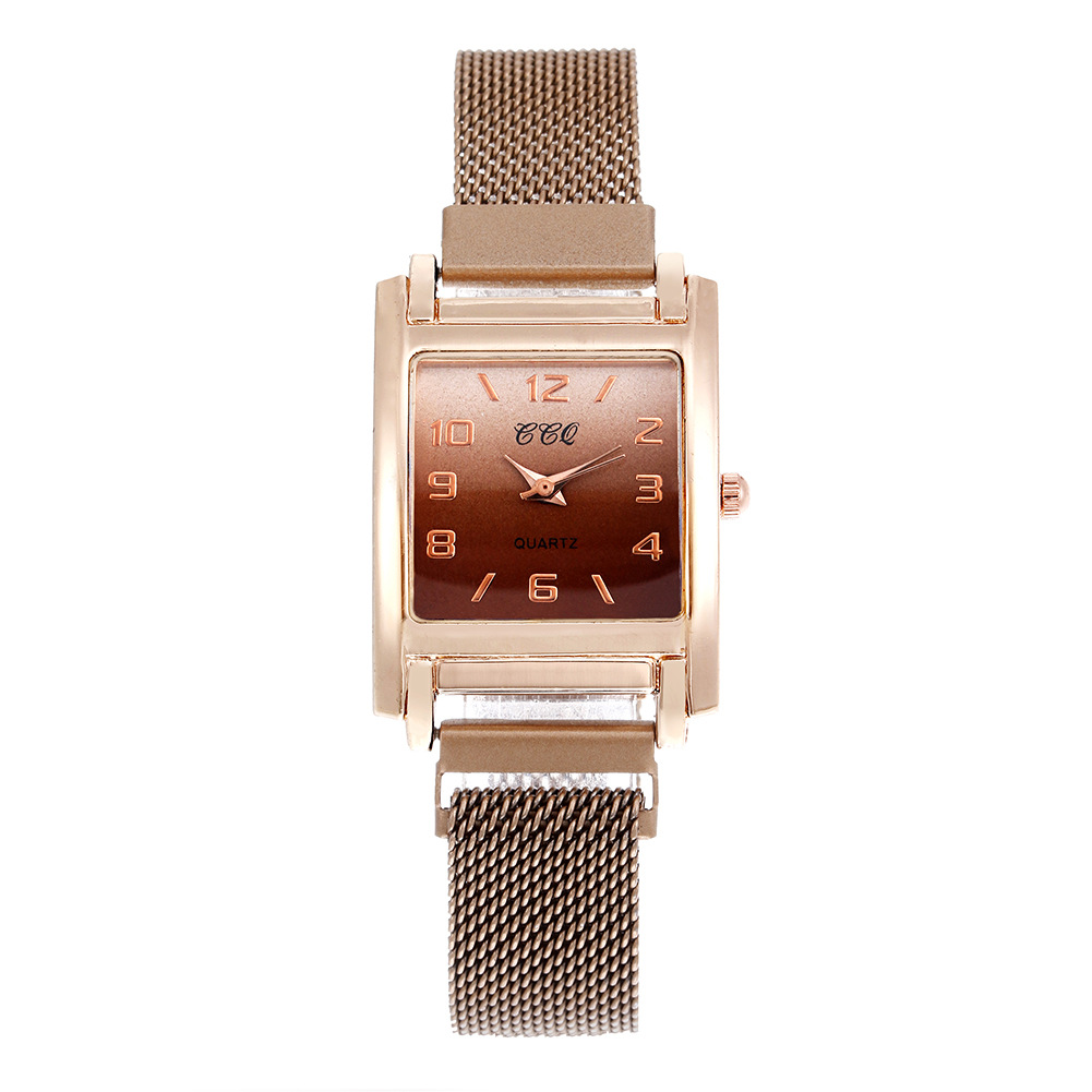 Montre à quartz avec boucle magnétique pour femmes, accessoire de célébrité sur Internet, minimaliste, carrée, numérique, nouvelle collection 2024_voghion.com