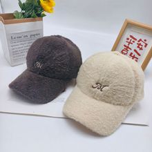 显脸小百搭加厚帽子韩版泰迪绒字母保暖鸭舌帽秋冬新款女士棒球帽