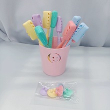 【10支装】韩国进口王打牙刷大头软毛牙刷家庭装带牙桶套装牙刷