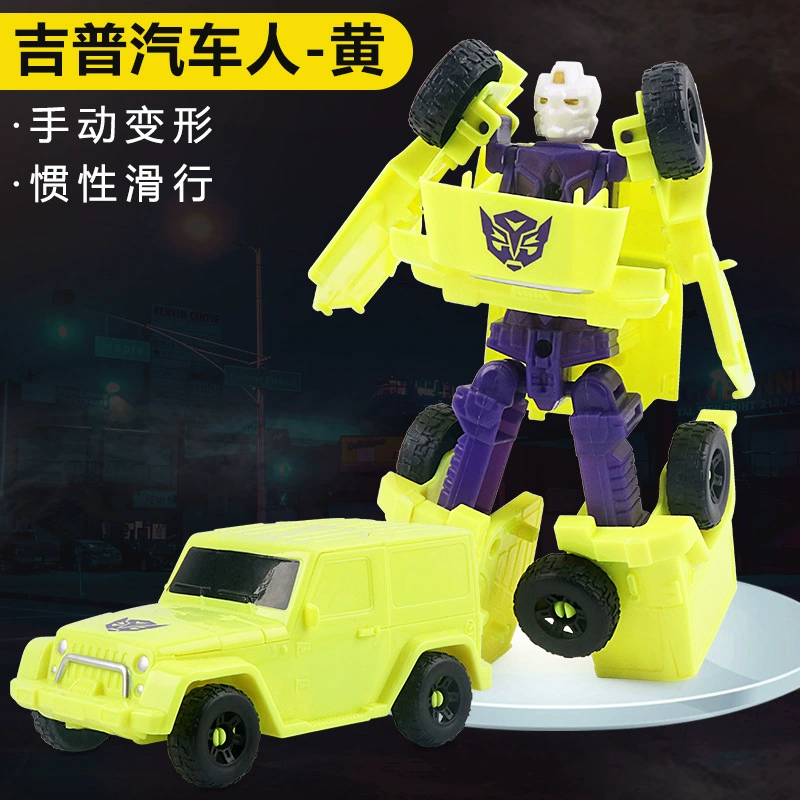 Transformer construction toy, convertible car to robot with minifigure, multiple colors, wholesale