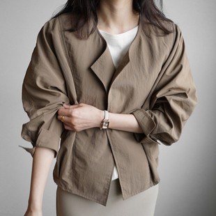 8962 Loose Short Outwear for Women 2023 Spring and Summer New Korean Style Literary Elegant Casual Versatile Top Chic
