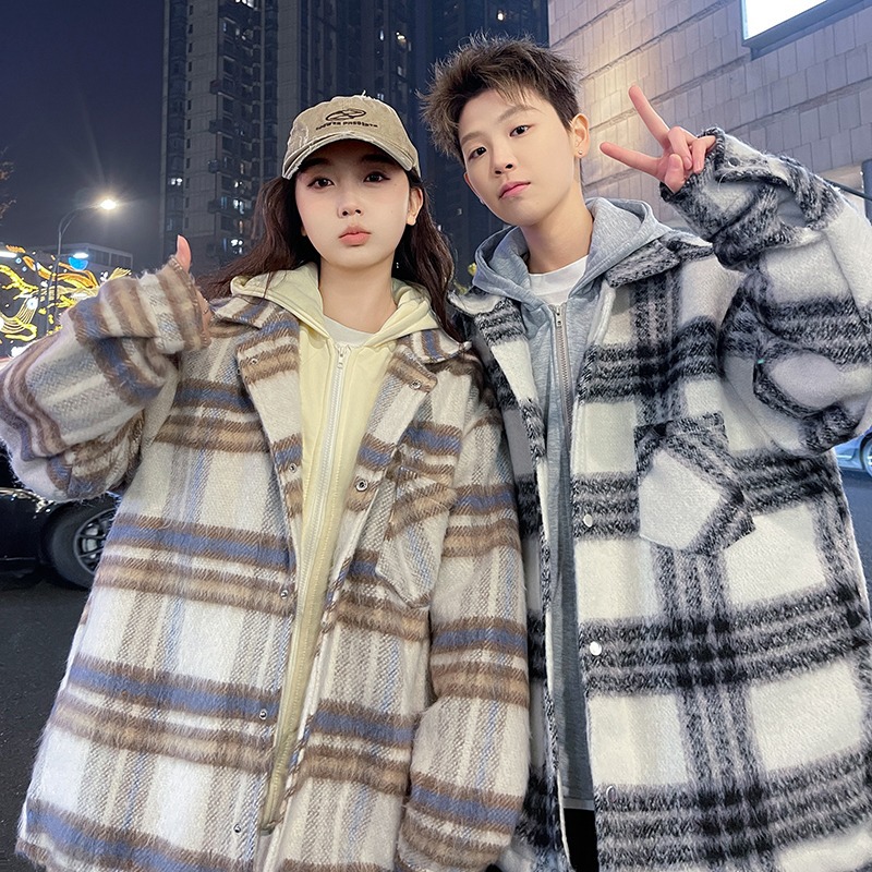 Xiaoxiang Style Woolen Jacket For Couples Wearing Hooded Jackets_voghion.com