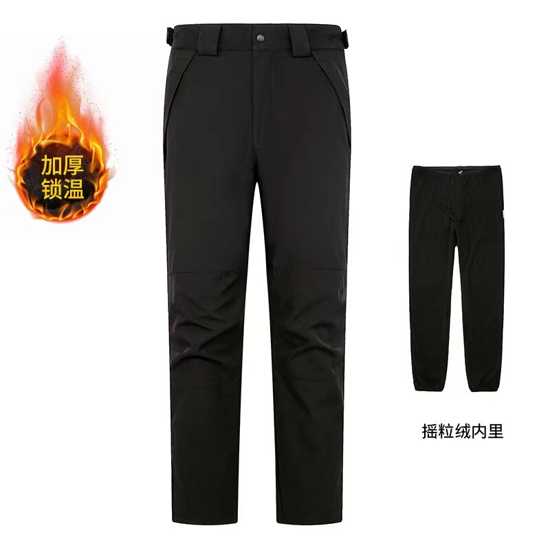 Outdoor wholesale autumn and winter spot fleece liner detachable Outdoor Plus velvet padded men's and women's two-piece pants