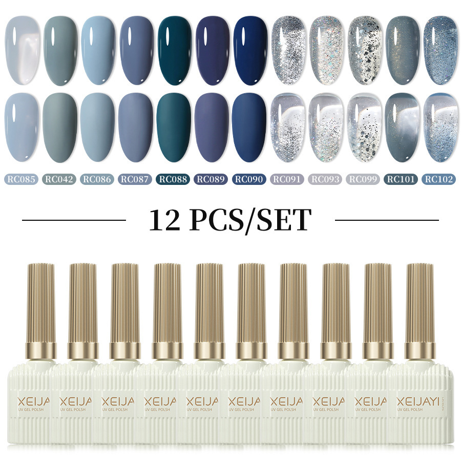 Xianjiayi 102 color nail polish glue new suit phototherapy glue popular online 12 color suit solid and lasting nail salon