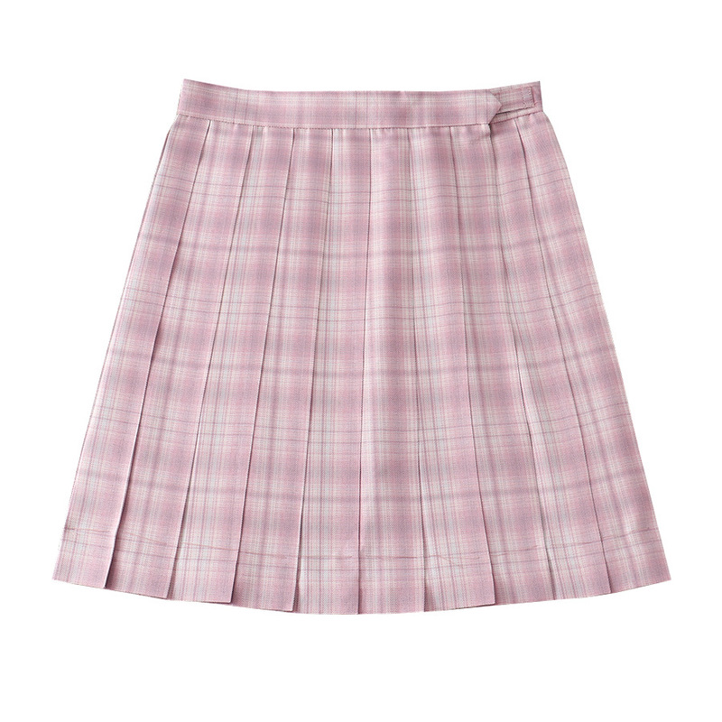 Japanese College High Waist Plaid Girl's Heart Dress JK Uniform Dress Pleated Half-length Student School Dress Summer