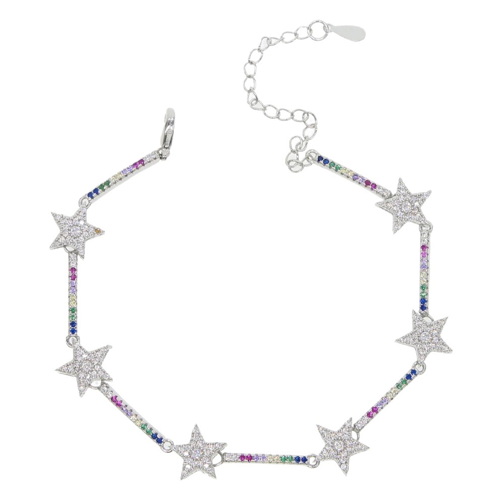 Pulsera de Circonias con Estrellas de Cobre para Mujeres