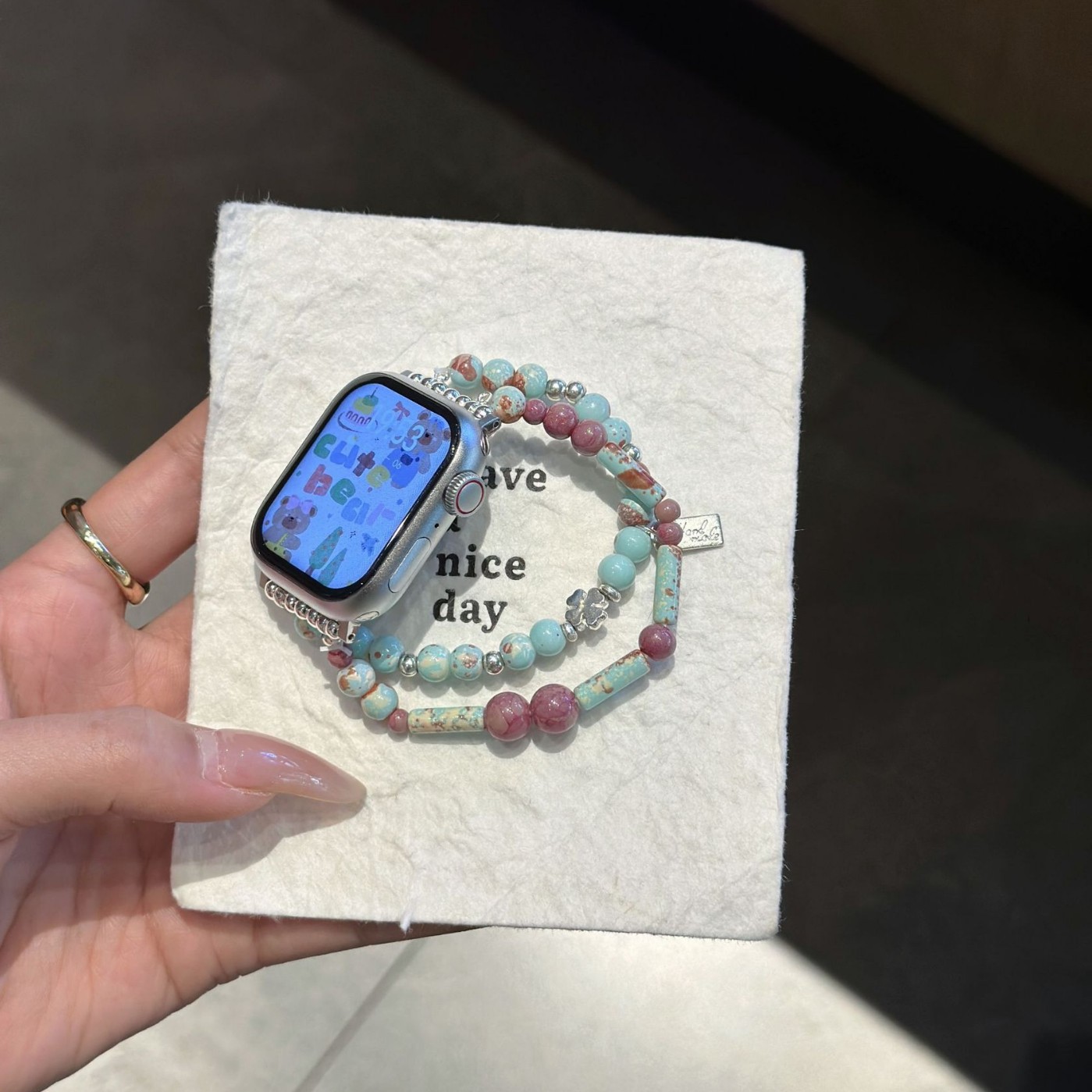 for iwatch strap s9 apple watch s10applewatchse colorful clouds beaded 8 chinese style 7 creative women