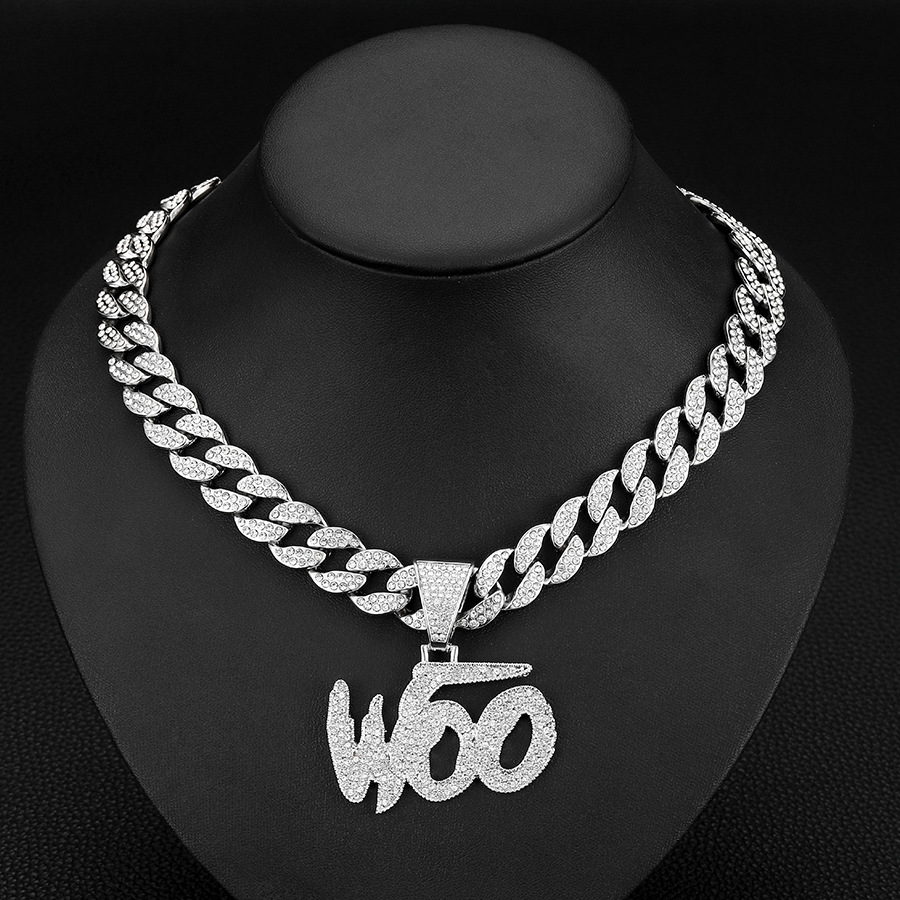 Hip Hop Diamond Woo Pendant Necklace For Men And Women_voghion.com