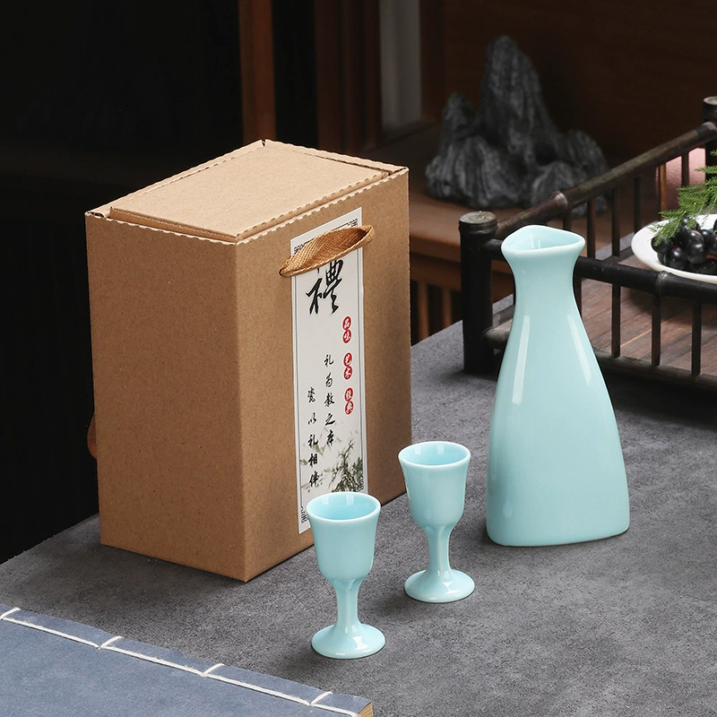 Керамический винный кувшин с одним горшком из двух бокалов