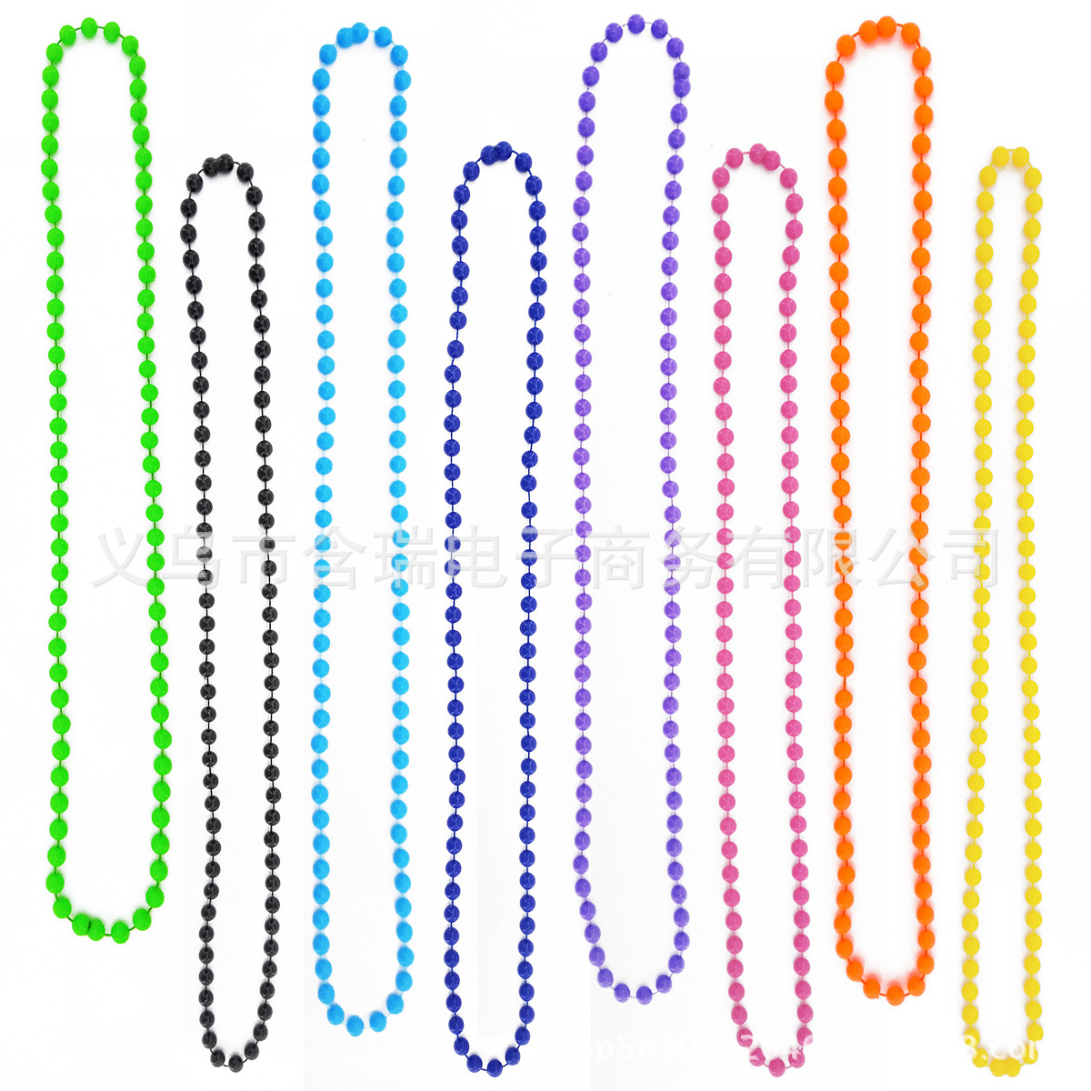 1980s舞会派对节日服饰配饰项链连线珠霓虹塑料多色荧光项链 80cm