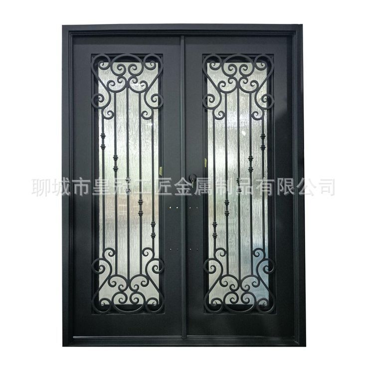 French Style Iron Entry Door Galvanized Forged Iron Villa Double Entry Door French Style Iron Entry Door Galvanized Forged Iron Villa Double Entry Door