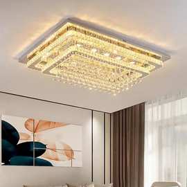 跨境客厅灯主灯吸顶灯现代简约大气卧室灯水晶灯轻奢K9水晶吸顶灯