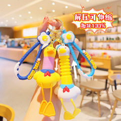 かわいい船乗り伸縮アヒルカップルのキーホルダー卸売り創意カバンのペンダントのキーホルダー