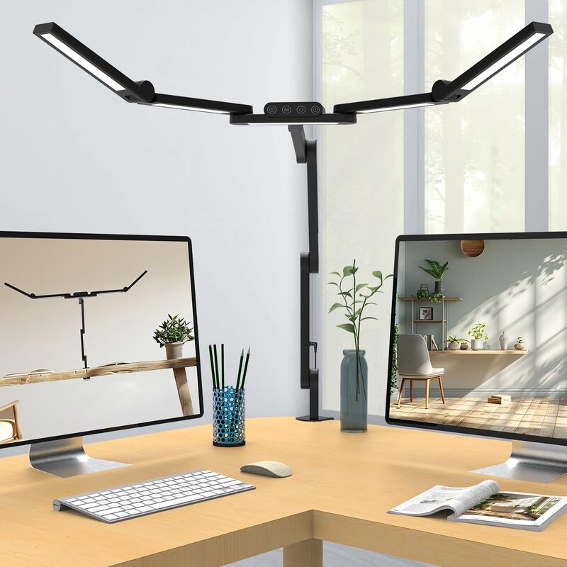 Cross-Border Export Architect Desk Lamp Home Office with Clip Led Lighting Foldableable Swing Arm Computer Lamp
