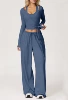 Long-sleeve, vest, navy trousers, set